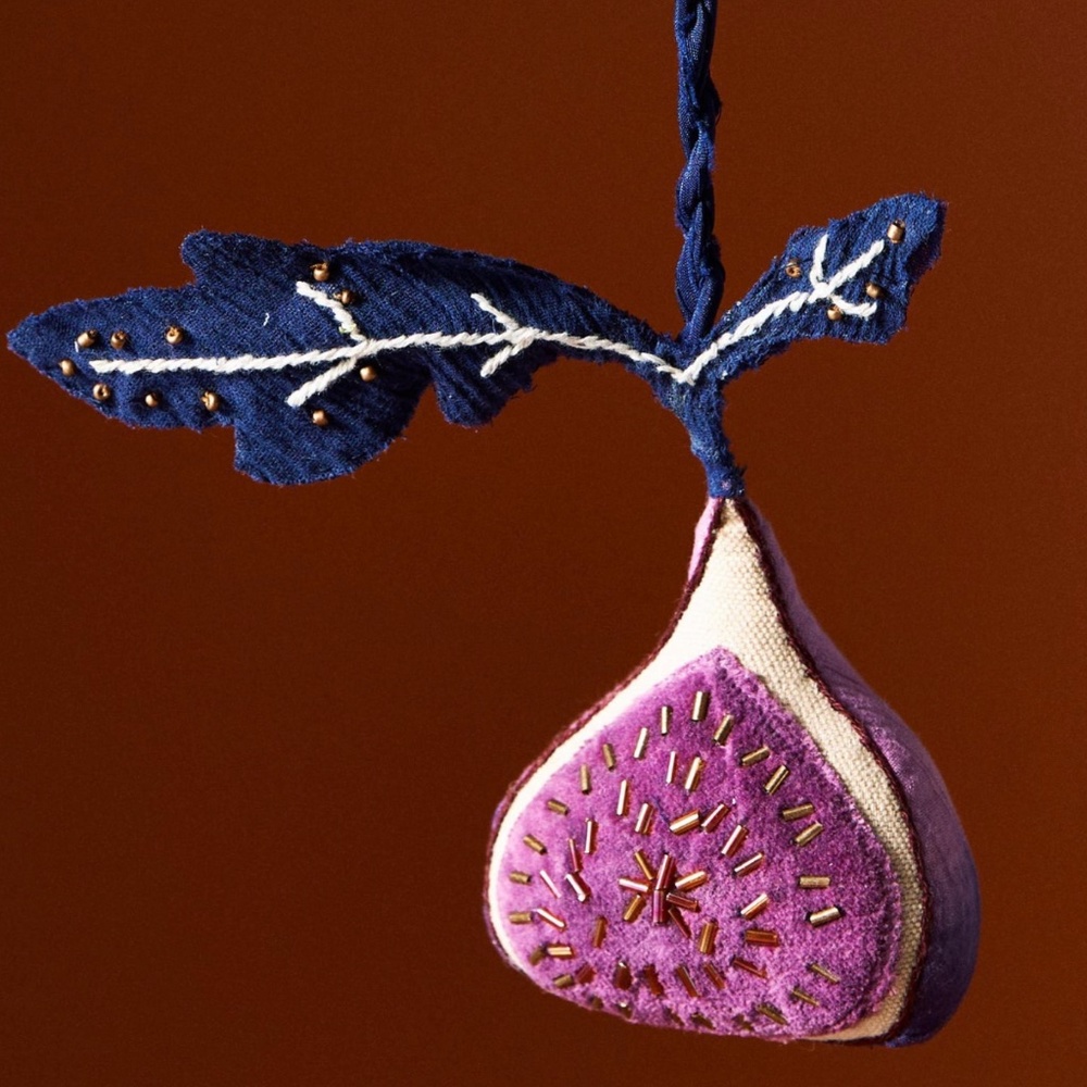 Anthropologie RUMI Fig Beaded Ornament